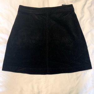 Black corduroy skirt with zipper